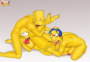 lisa sucks - Bart and Milhouse get Lisa ready for some double penetration. Milhouse  devours her tight pussy while Lisa sucks her big brothers tasty cock! â€“  Simpsons Porn