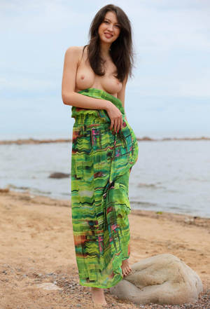 big tall boobs - Tall russian brunette with big boobs posing n the beach. 19 photos