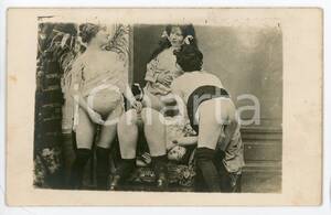 1910 Lesbians - 1910 ca VINTAGE EROTIC LESBIAN Group sex - 4 women (5) RARE PORN Photo 14x9  cm