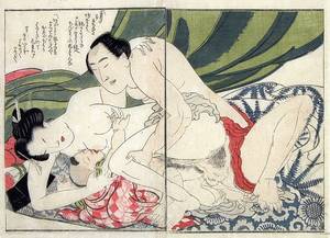 japanese vintage porn drawing - Hokusai's Erotica