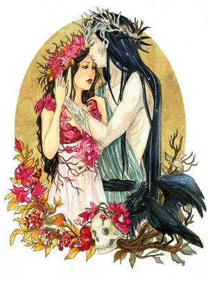 Aphrodite Hades Punishment - Here is a watercolor couple commission for featuring one of the most famous  mythological couple : Persephone & Hades It was just a pleasure to draw .