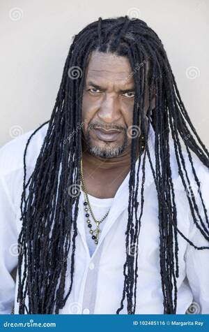 Adult Porn Black Male Dreadlocks - Portrait of Adult Strong Black Men with Long Dreadlocks and Blue Eyes.  Stock Photo - Image of classic, adult: 102485116
