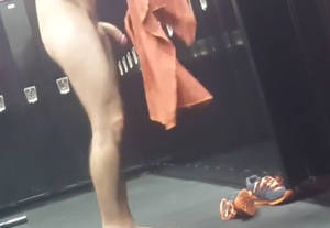 huge soft cock shower - big cock in the locker room