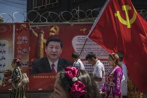Forbidden Banned Porn - A poster of President Xi Jinping in Kashgar, in Xinjiang province.