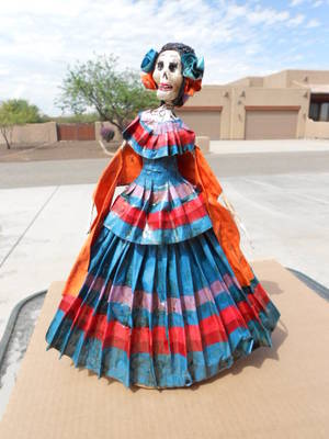Catrina Day Of The Dead Porn - Day of the Dead Catrina DOLL Mexican folk art hand made paper mache  southwest | eBay