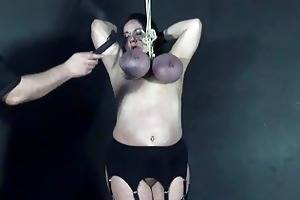 Mommy Punishment Porn - tit hanging punishment of older