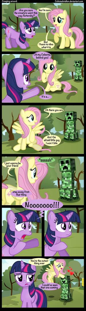 Minecraft Female Porn Cartoon Comic - Creeping around. by *Coltsteelstallion on deviantART I love this! it is mlp  and minecraft