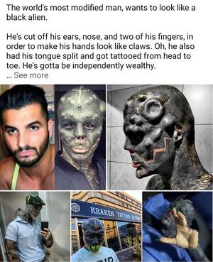 Alien Dick Cut Off - This man wants to look like a black alienâ€¦ : r/oddlyterrifying