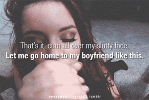 black cum facials captions - Blowjob, Cheating, Cum Slut Hotwife Caption â„–14884: teen GF regrets after facial  cumshot