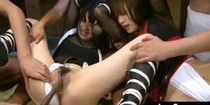 asian tied up and toyed - Petite asian girls gets tied up and pussies toyed hard - Tnaflix.com