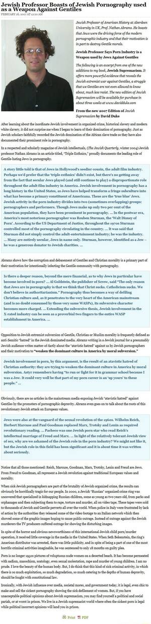 dominant professor - Jewish Professor Boasts of Jewish Pornography used as a Weapon Against  Gentiles FEBRUARY 26, 2007 AT 2:20AM Jewish Professor of American History  at Aberdeen University in UK, Prof. Nathan Abrams. He boasts