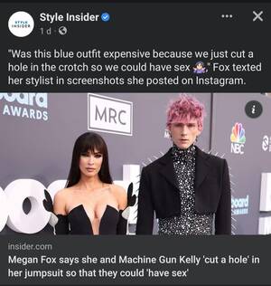 Megan Fox Dick - Megan Fox and MGK cut a hole in her jumpsuit so they could have sex :  r/trashy