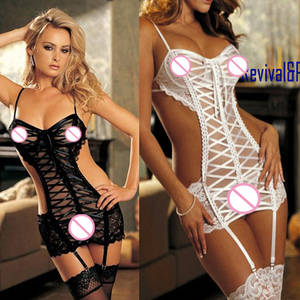 Lace Lingerie Porn - Porn babydoll/baby doll dress Teddies Garter+G-string sexy lace lingerie  costumes ...