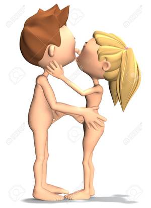 casual nudity toon - Toon couple kissing and holding each other Nude Stock Photo - 13150430