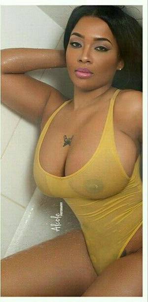 beautiful black girls squeezing tits - Water in the mouth