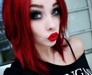 Bright Colored Porn - smoky eyes, bright red hair & lips and pale skin. Find this Pin and more on  Hair Color Porn ...