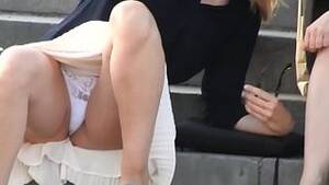 blonde sitting upskirt - Sitting upskirt and pantyhose feet