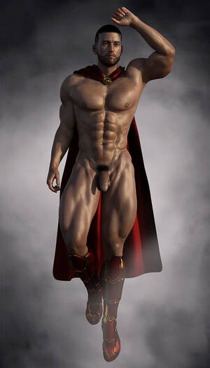 Gay Superhero Porn Art - Nude Muscular Superhero 1 Art Print by Barroa Artworks - Pixels