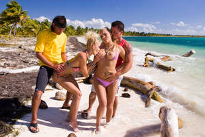 anal bikini gang bang - Beach anal gangbang orgy with two teens - Pichunter