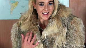 Fur Coat Fetish - Nasty blonde slut naked in a fur coat playi - XXX Dessert - Picture 12