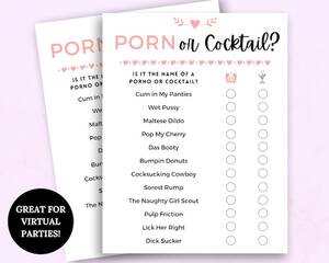 dirty party games - Porn or Cocktail Game Dirty Party Game Girls Night Game - Etsy