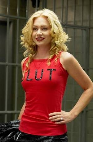 Arrested Women Porn - Lindsay Funke (Portia de Rossi) in her infamous Slut shirt
