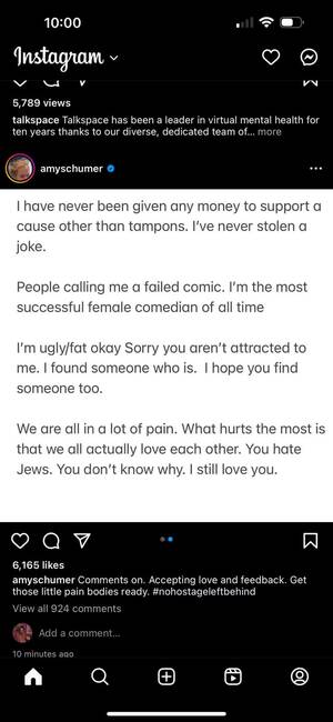 Amy Schumer Porn Cartoon - Amy Schumer responds to criticism, calls herself the most successful female  comic of all time : r/Fauxmoi
