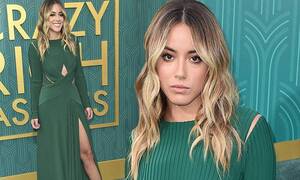 Chloe Bennet Naked Porn - Chloe Bennet flashes legs in green gown at Crazy Rich Asians premiere |  Daily Mail Online