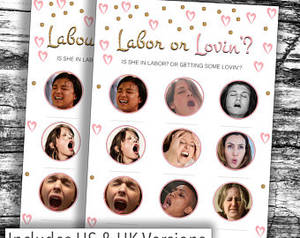 Labor Porn - Pink Gold Labor or Lovin Game, Labour or Love Game, Porn or Labour Game