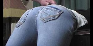 bare ass paddling - paddled on jeans then on round bare ass - Tnaflix.com