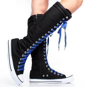 Converse Knee High Boots Porn - Converse boots Â· Women's Tall Canvas Lace Up Knee High Sneakers ($9.64) â¤  liked on Polyvore featuring