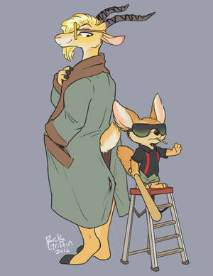 Female Gazelle Anthro Porn - e926 2016 antelope anthro barefoot baseball_bat blonde_hair canine clothing  digital_media_(artwork) disney duo eyewear