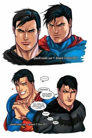 Dennis Clark Scooby Doo Porn - Superman giving Batman grief.