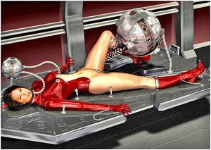 Aliens Cartoon Fucking Machines - Aliens explore girls' holes with fucking machines at 3dEvilMonsters