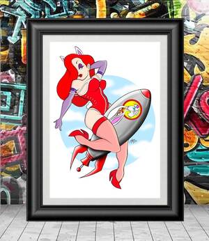 Indian Cartoon Porn Jessica Rabbit - Jessica Rabbit Bombshell Pin-up Print - Etsy