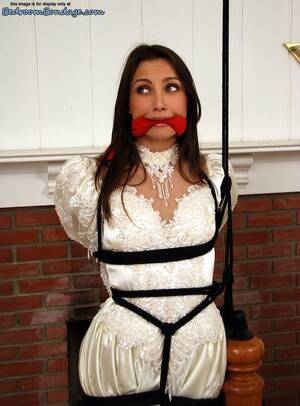 Celeste Porn Star Wedding - Brunette bride Celeste Star is ballgagged and tied up in her wedding dress  - PornPics