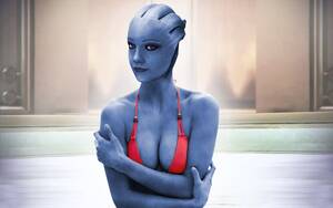 Mass Effect Asari Swimsuit Porn - Who else wanted to share the hot tub with other Crewmembers? For example  with our blue Asari?...[Bikini] : r/masseffect