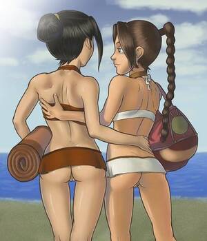 Avatar The Last Airbender Porn Panties - Ty Lee and Azula on the beach â€“ great butts and no panties! â€“ Avatar Hentai