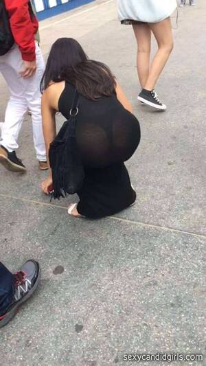 black thong see through - See Through Long Dress Showing Black Thong - Sexy Candid Girls