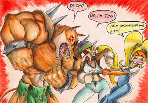 kong and coco - 43164 - safe, artist:souleatersaku90, coco bandicoot (crash bandicoot),  tiny kong (donkey kong), tiny tiger (crash bandicoot), ape, bandicoot,  chimpanzee, fictional species, kong (species), mammal, marsupial, primate,  thylacine, anthro, crash bandicoot