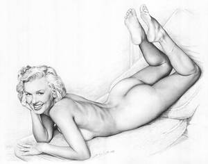 ebony pin up girls nude - Marilyn Nude Pin-up Drawing by Michael Walcott | Saatchi Art