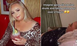 Big Boobs Sleeping Porn - A drunk woman who fell asleep on TikTok live, discovered she was viral  after breast was exposed | Daily Mail Online