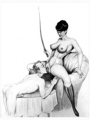 free retro handjob drawings - Vintage Femdom Handjob Art | BDSM Fetish