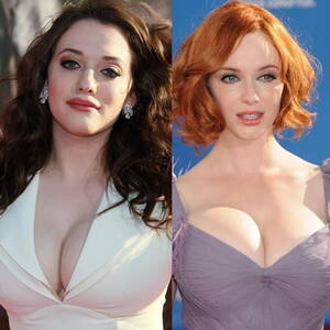 big jugg christina hendricks - We open debate. who has better cleavage? Kat Dennings or Christina Hendricks?  - 9GAG