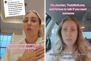 My Husband Is Gone Porn - Why woman has husband cover eyes during 'Oppenheimer' sex scene - Upworthy