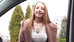 Grace Girl Porn - Hitchhiking Russian teen Olivia Grace gets her pussy pounded inside the car