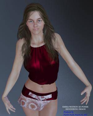 Emma Watson 3d Porn - Emma Watson 3D Poser Rendering Portrait by mandala