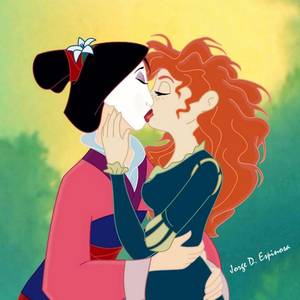 Disney Princess Lesbian Sex - lesbians, Mulan, MÃ©rida, brave, Disney princess, sketch, sex by Jorge