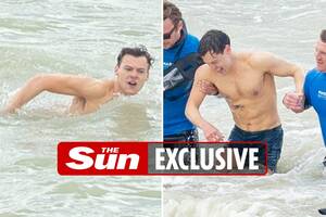 Harry Styles Gay Porn - Harry Styles strips off as he's seen without his famous tattoos in the  freezing sea filming new movie role | The US Sun