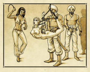 bdsm hair pulling cartoon drawing - Hair Pulling Bondage Art | BDSM Fetish